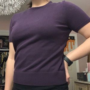 Plum-Colored Short Sleeve Sweater